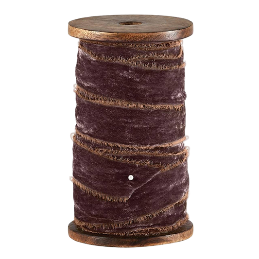 Frayed Velvet Spools - Light Brown: Material