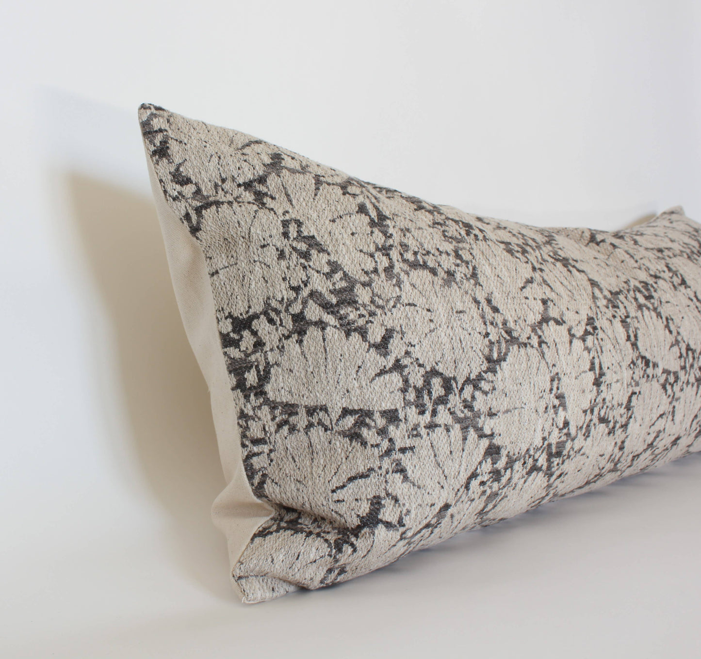 Charcoal Floral Lumbar Pillow Cover, Gray Pillow | Charlotte: 20x20