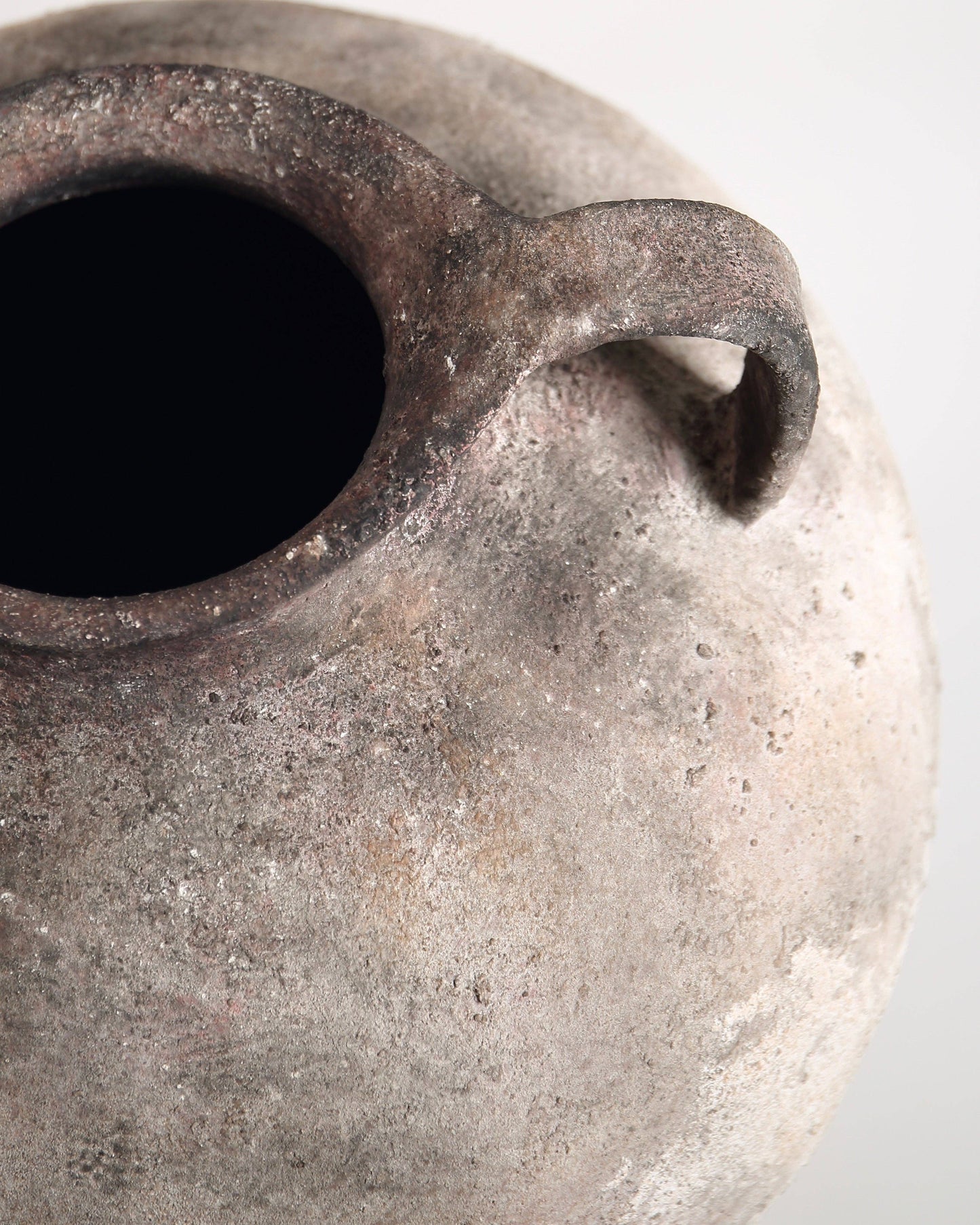 Lucero Textured Stone Vase - White Rustic Contemporary 21.6H