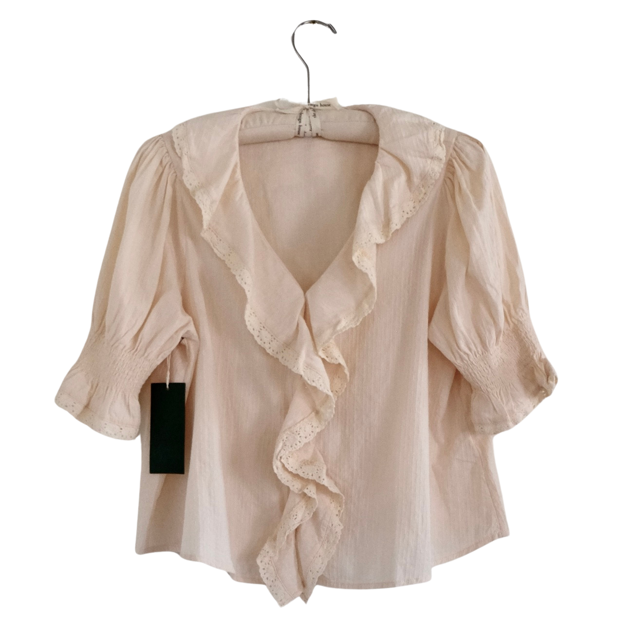 Ruffle Trim Lace Detail Blouse