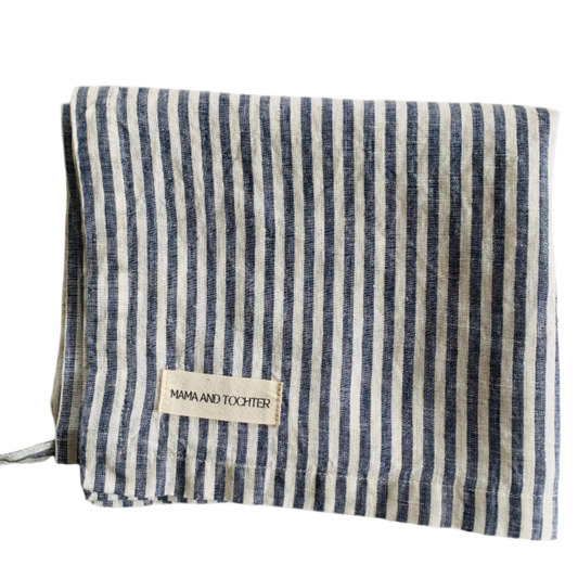 French Linen Tea Towel | Marine Stripe
