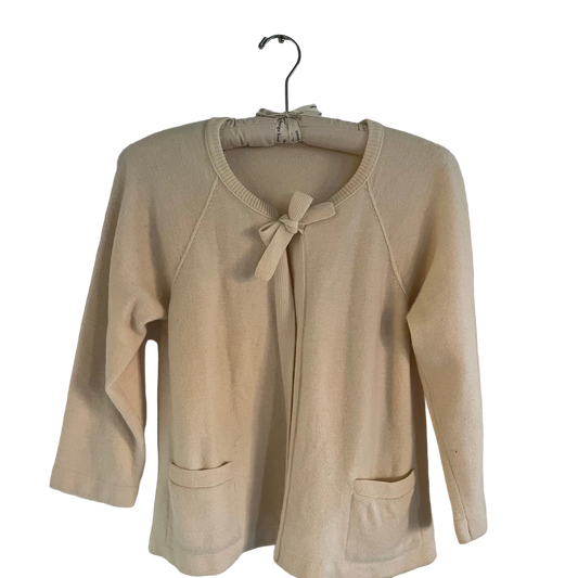 Cream Tie Front Sweater | Vintage