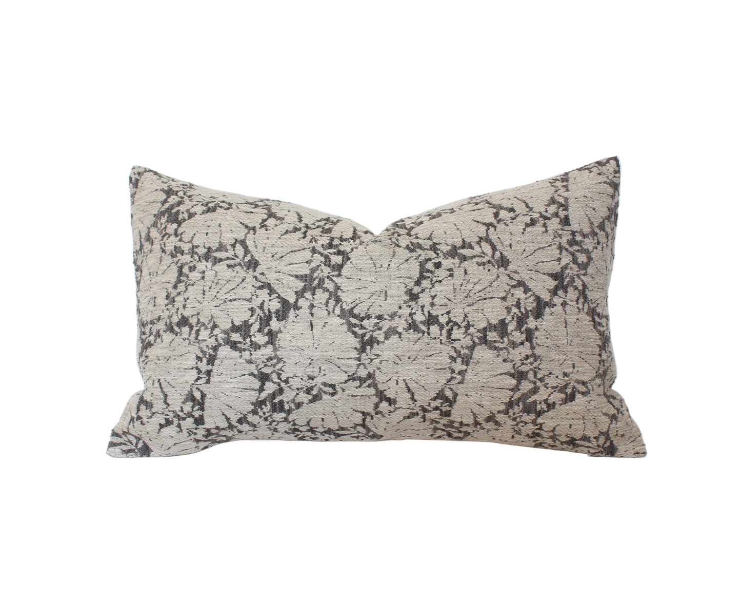 Charcoal Floral Lumbar Pillow Cover | Charlotte: 14x20