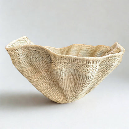 Dramatic Rippled Palm Leaf Dancing Basket: Small