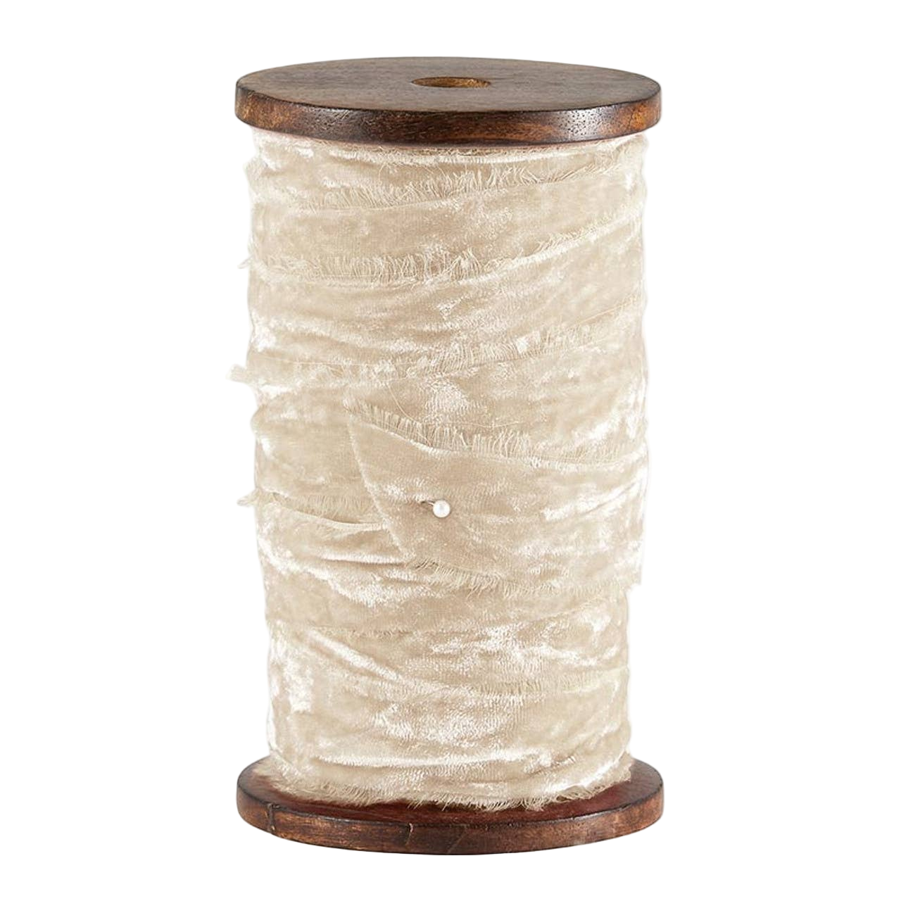 Frayed Velvet Spools - Ivory: Material