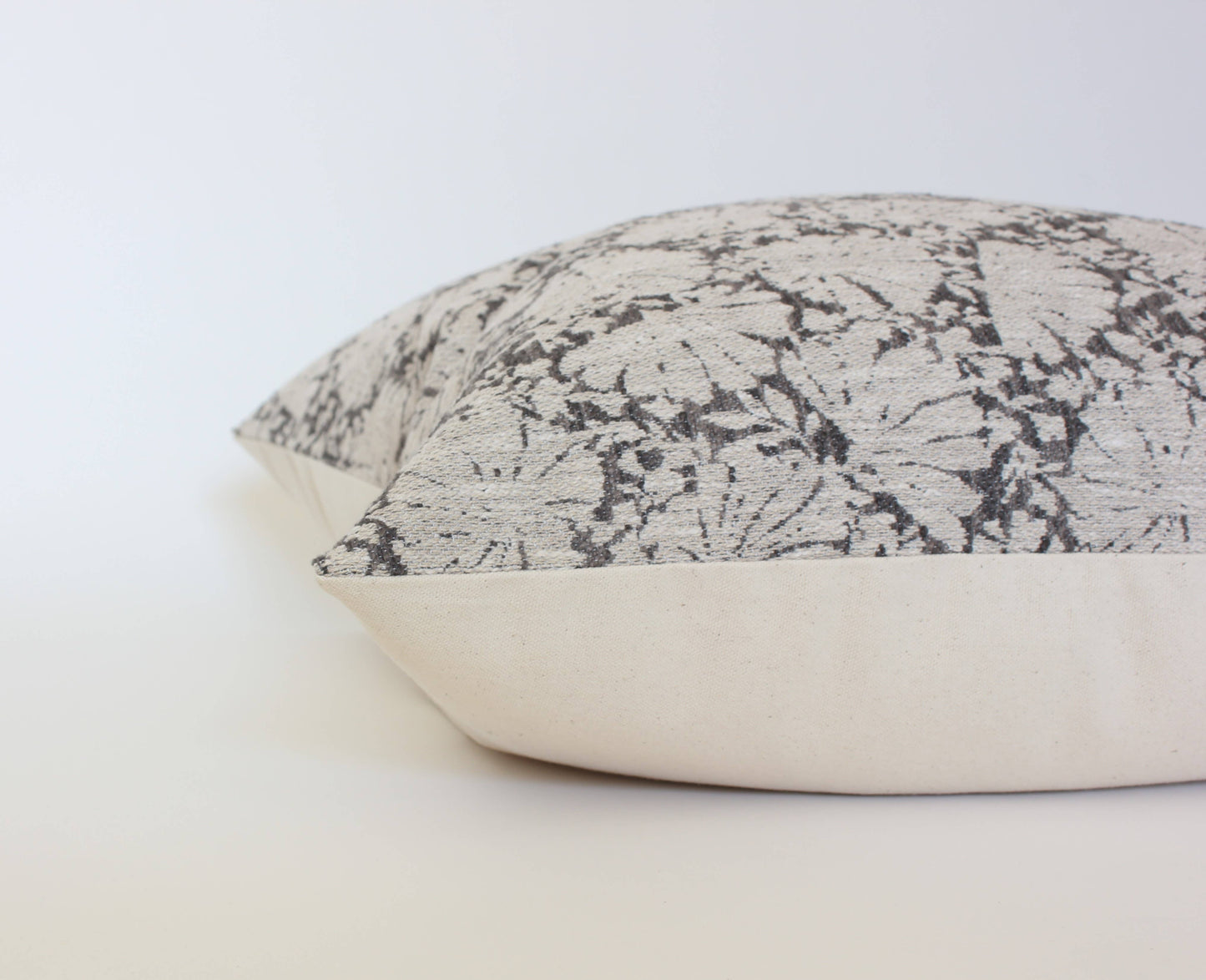 Charcoal Floral Lumbar Pillow Cover, Gray Pillow | Charlotte: 14x20