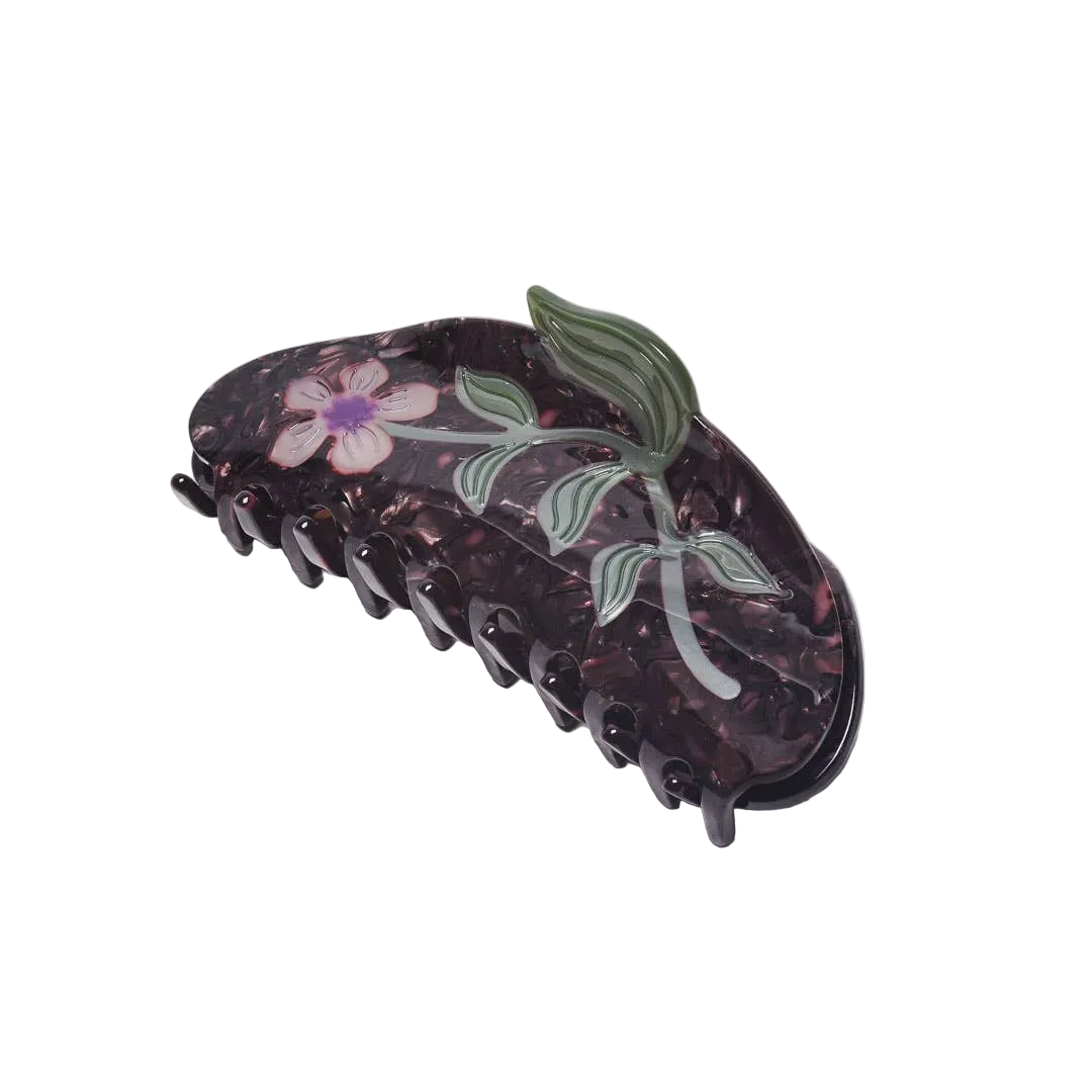 Purple Henbane Flower Large Hair Claw
