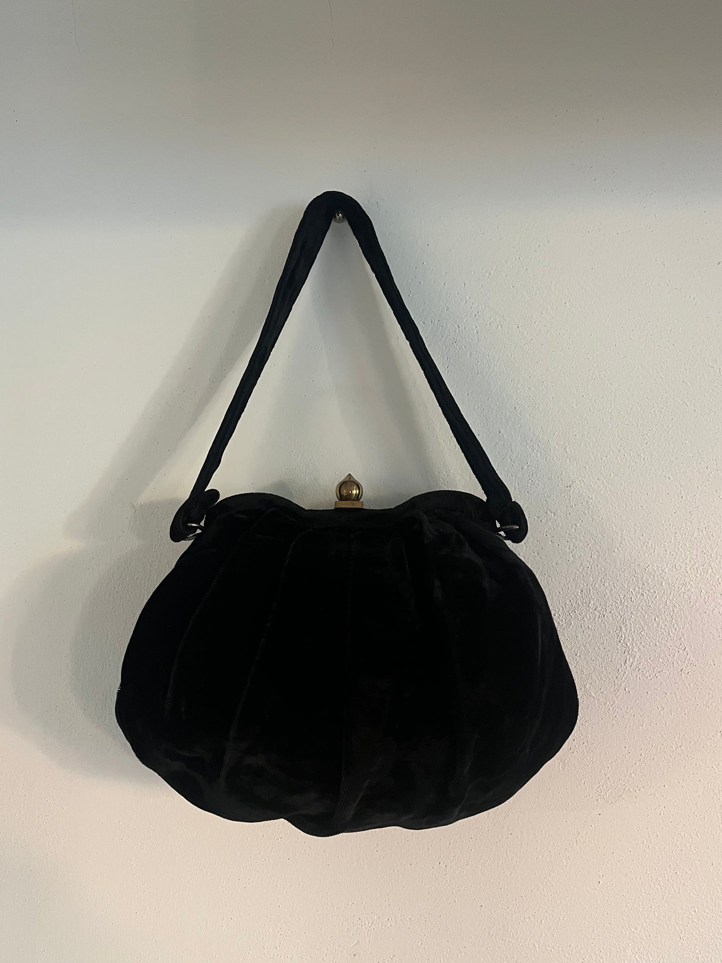 Velvet Black Handbag | Vintage
