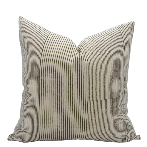 Elegant Block Printed Duck Canvas Pillow Cover - Leheriya