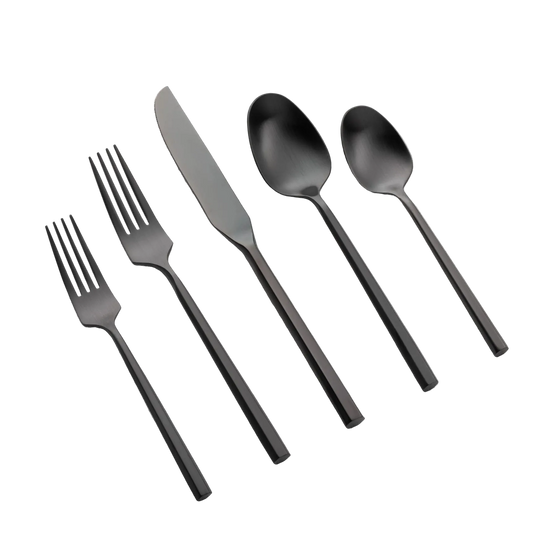 Brushed Black Flatware Set