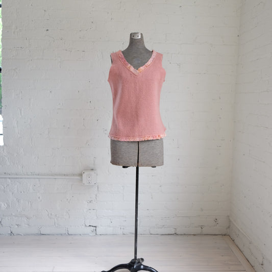 Fendi 80s Wool Top with Fur Trim | Vintage
