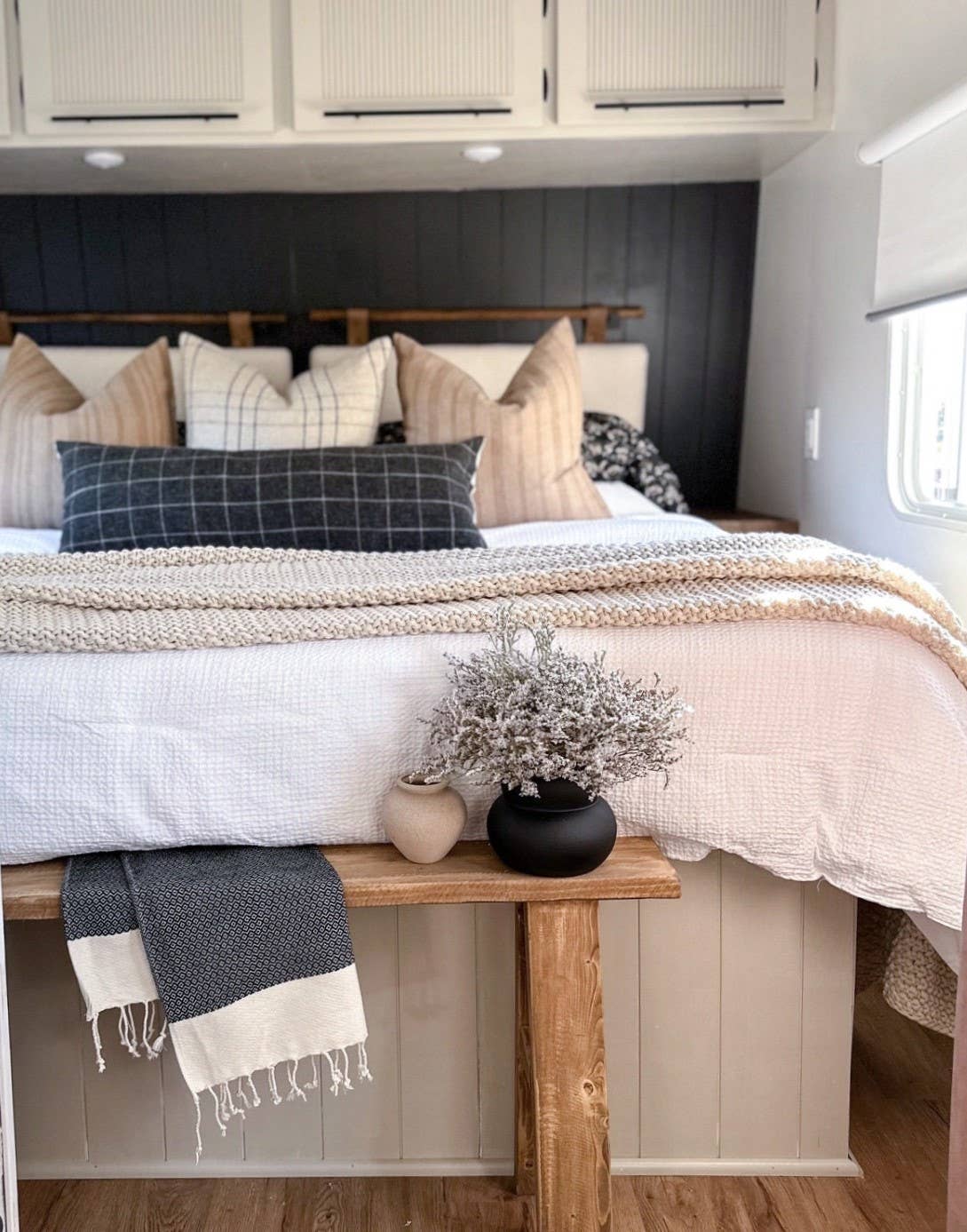 Black Plaid Lumbar Pillow Cover, Windowpane Throw Pillow: 14x20
