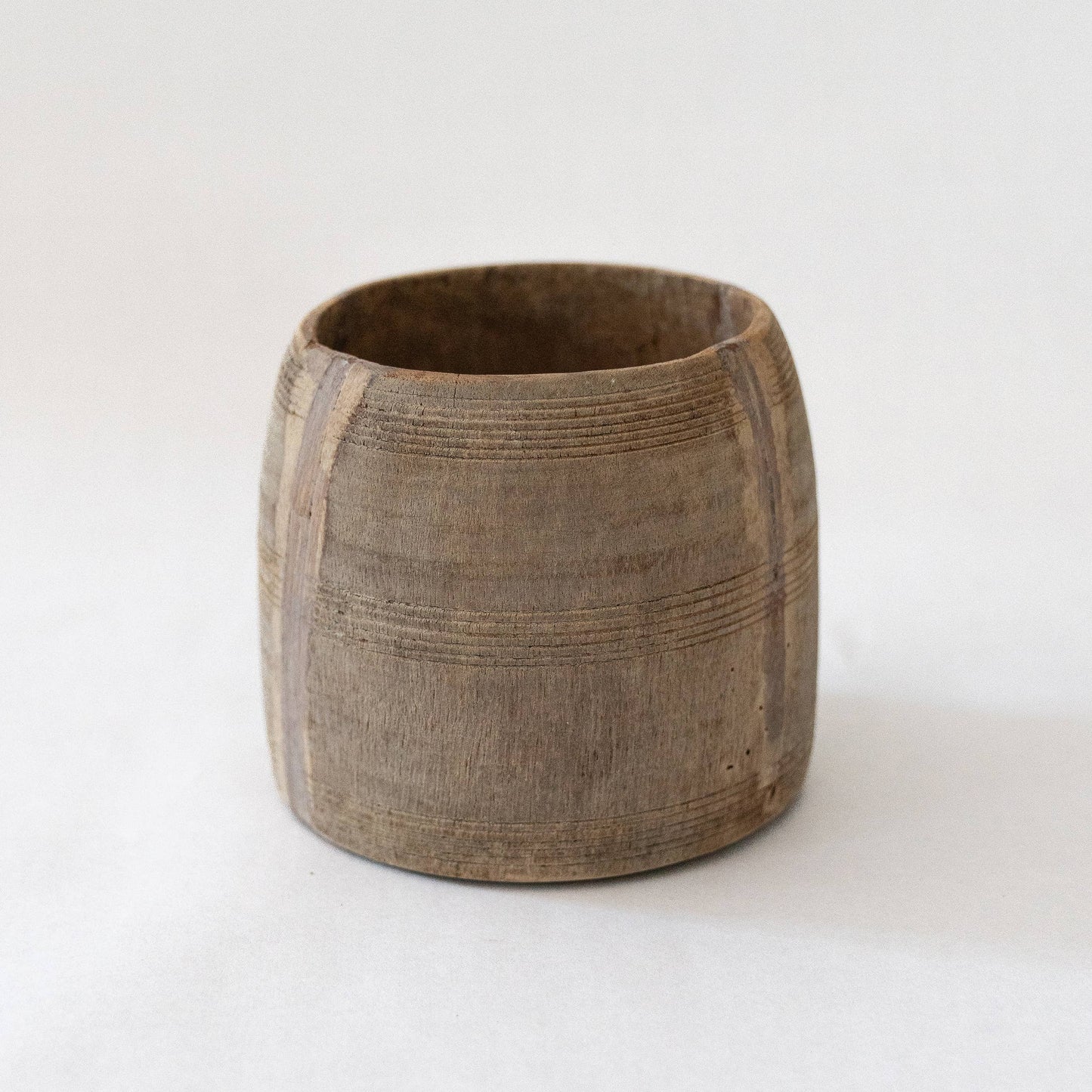 Antique Wooden Honey Pot - Vessel Bleached: Small