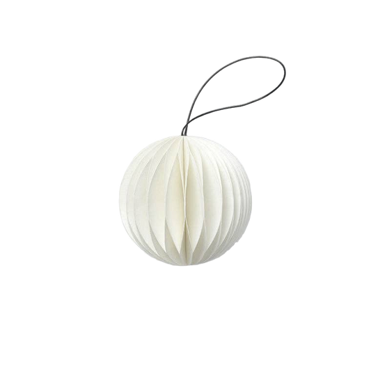 Mini Paper Bauble Ornament | White