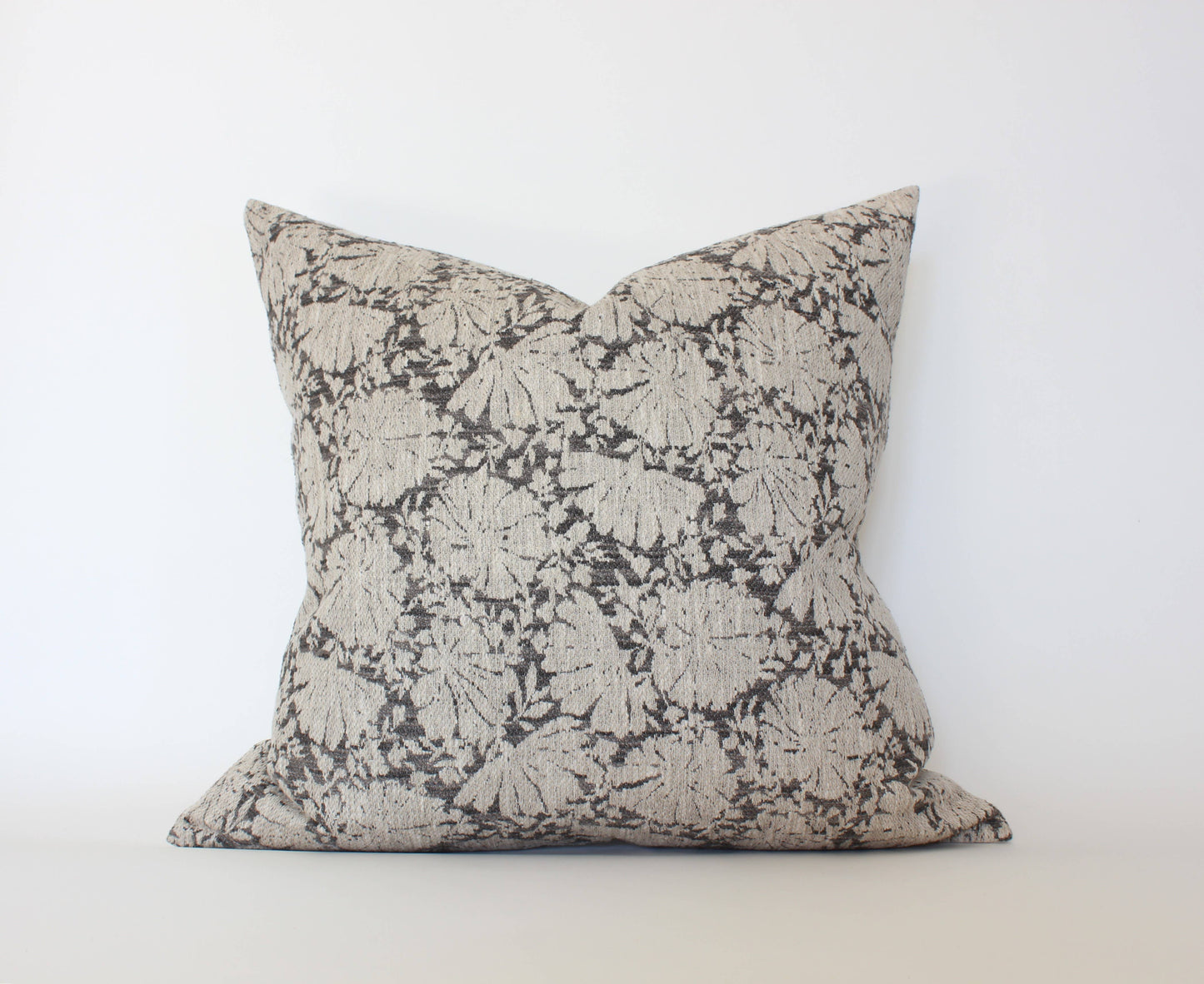 Charcoal Floral Lumbar Pillow Cover, Gray Pillow | Charlotte: 20x20