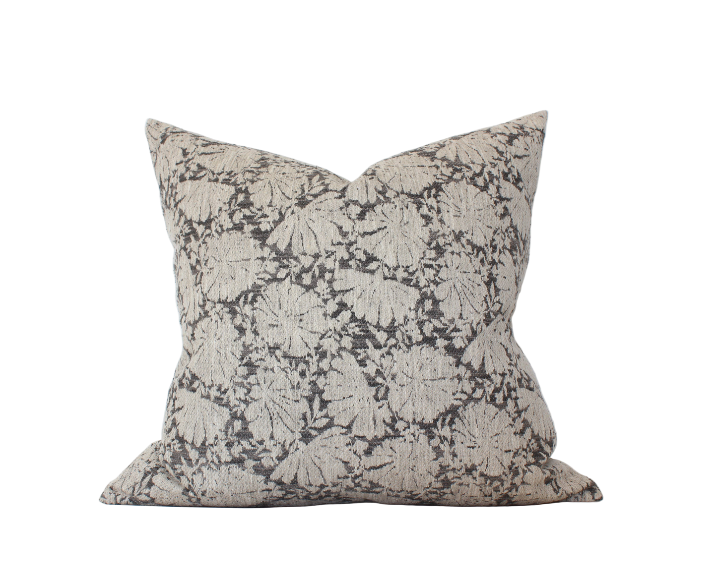 Charcoal Floral Lumbar Pillow Cover, Gray Pillow | Charlotte: 20x20