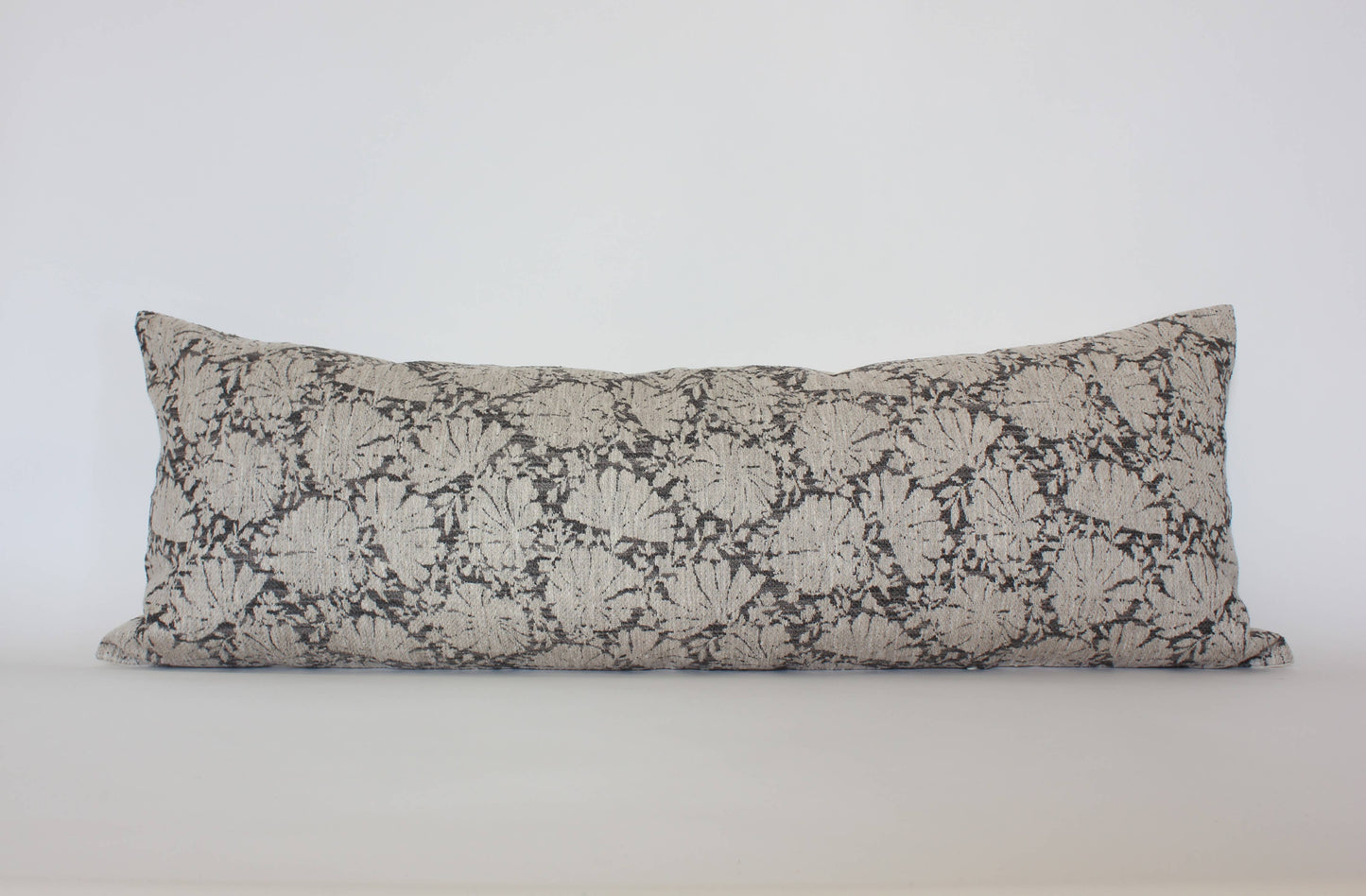 Charcoal Floral Lumbar Pillow Cover, Gray Pillow | Charlotte: 20x20