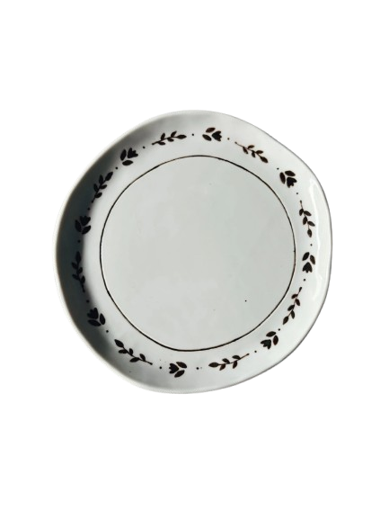 Stephanie Dawn Matthias ceramic plate with minimalistic floral designs