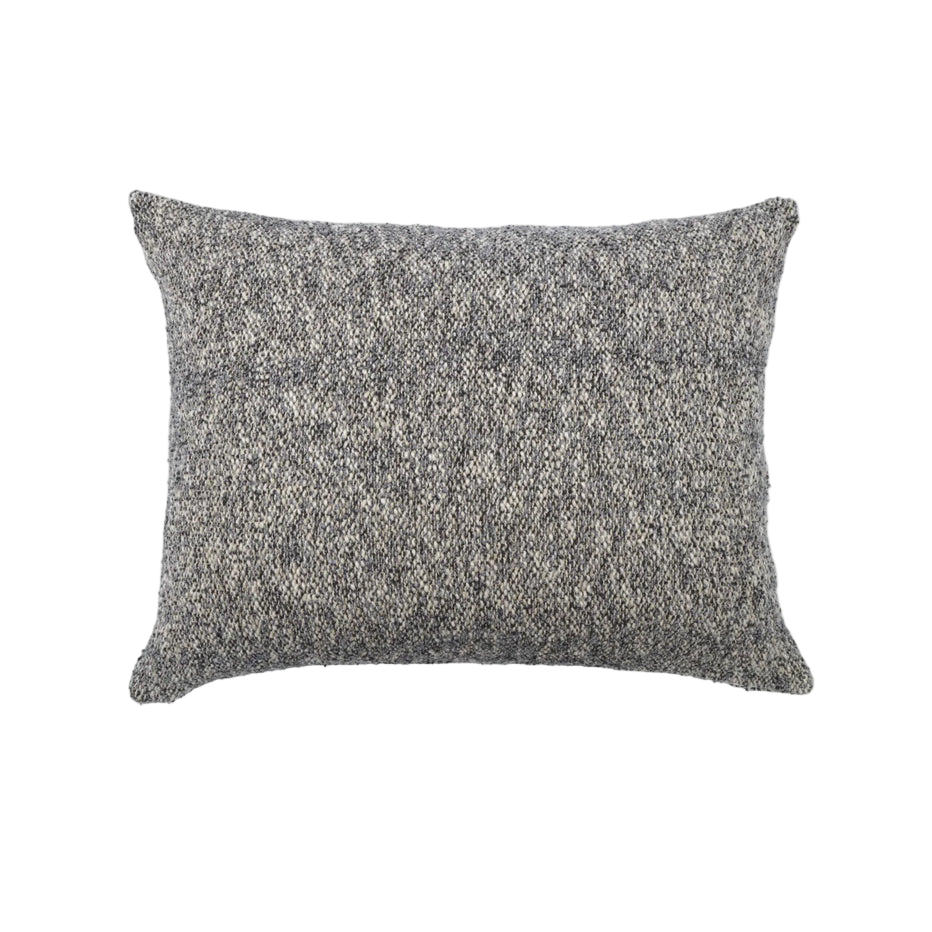 Large steel blue decorative throw pillow with textured fabric