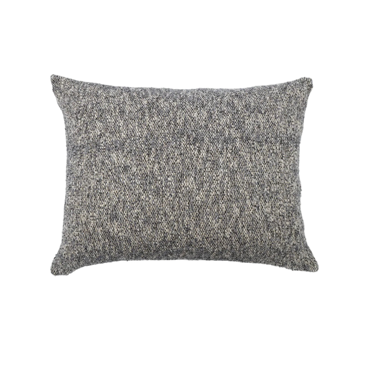 Large steel blue decorative throw pillow with textured fabric