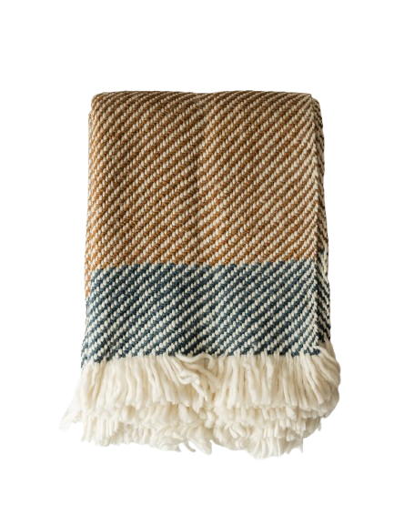 Chunky Twill Throw in soft, oversized weave with neutral tones and fringe edges, perfect for layering on sofas, beds, or cozy reading nooks
