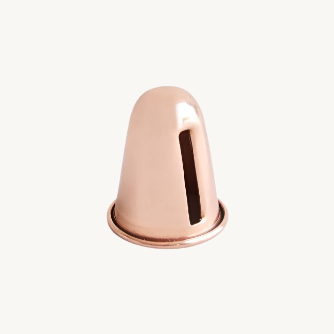 Copper candle sharpener for shaping taper candles to fit holders