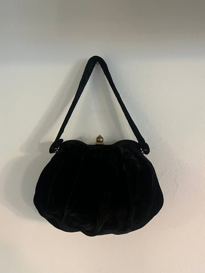 Velvet Black Handbag | Vintage