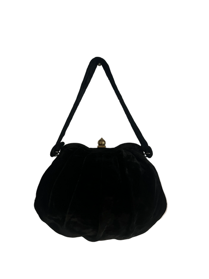 Velvet Black Handbag | Vintage