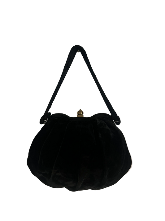 Velvet Black Handbag | Vintage