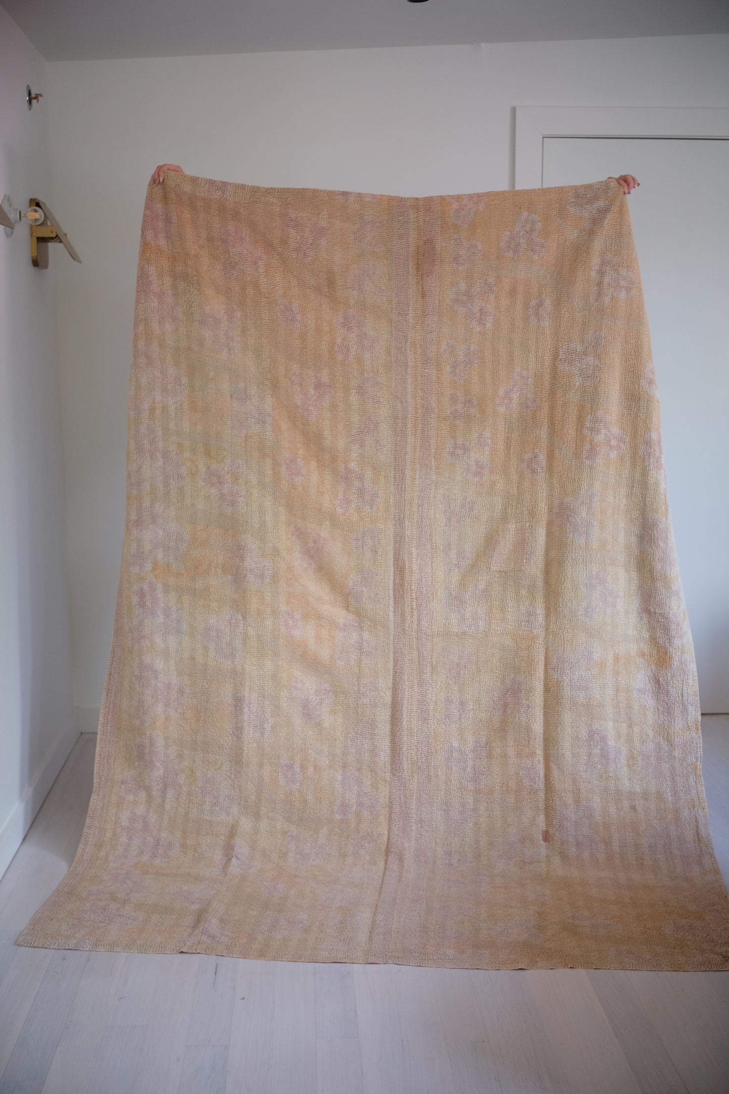One of a Kind Vintage Coverlet- Pink Floral