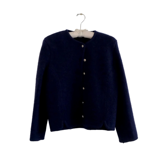 Wool Collarless Jacket | Vintage