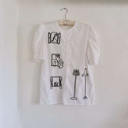 Hand Embroidered Button Up | Vintage