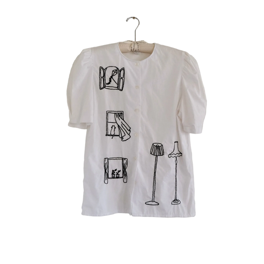 Hand Embroidered Button Up | Vintage