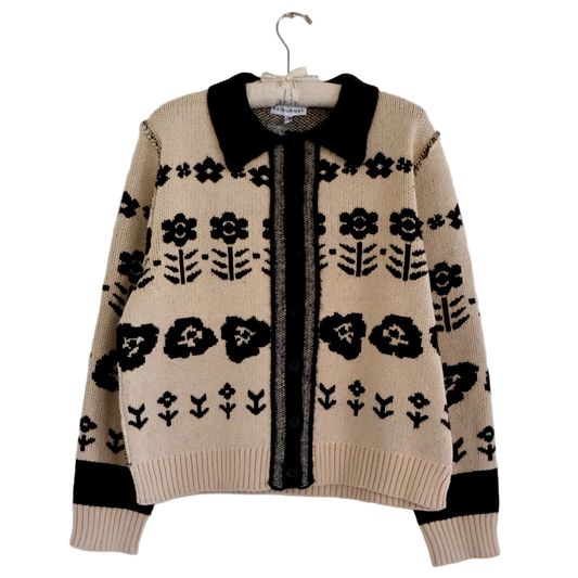 Floral Jacquard Knit Cardigan