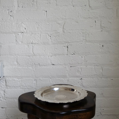 Silverplate Tray with Scalloped Rim | Vintage
