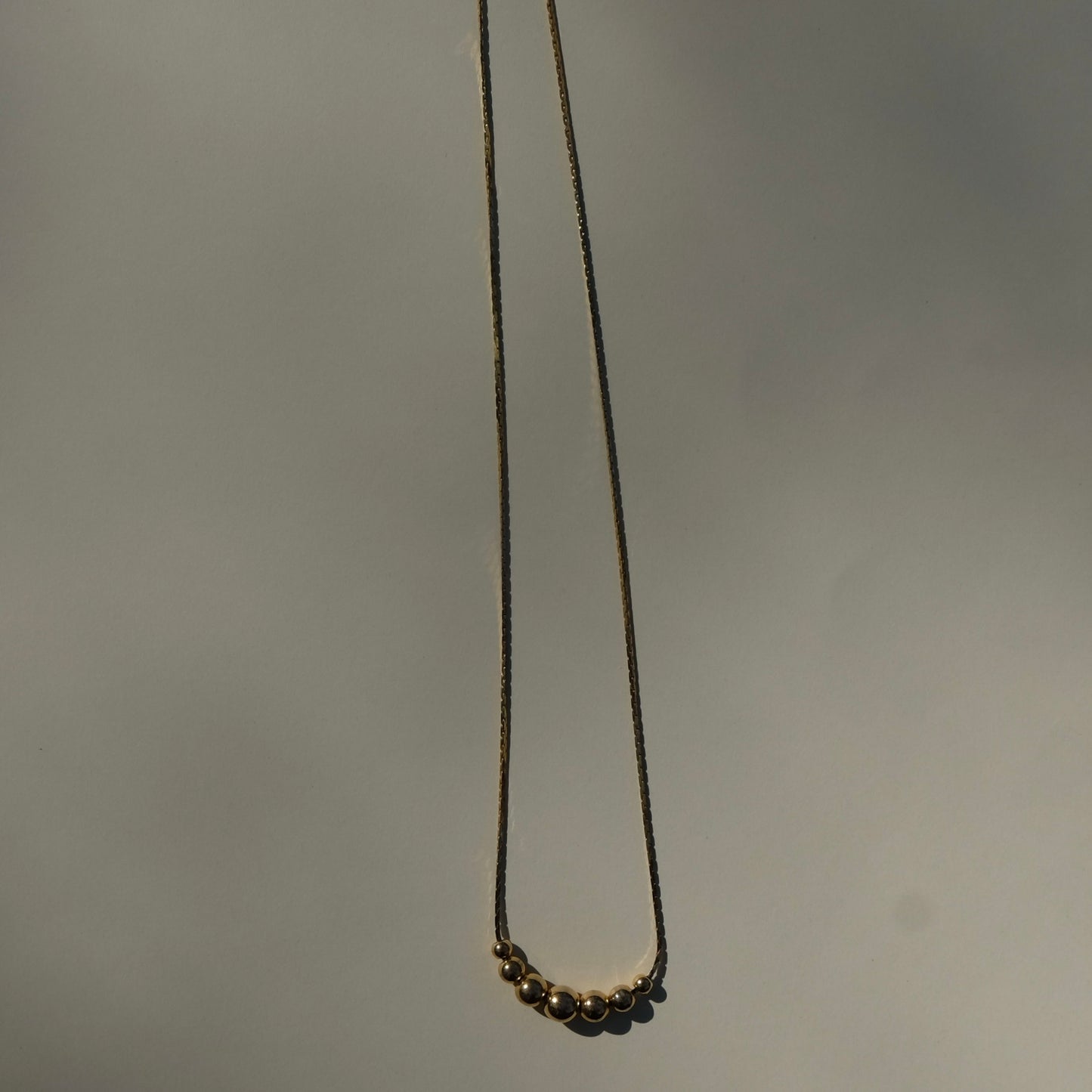 Gold String of Beads Necklace | Vintage