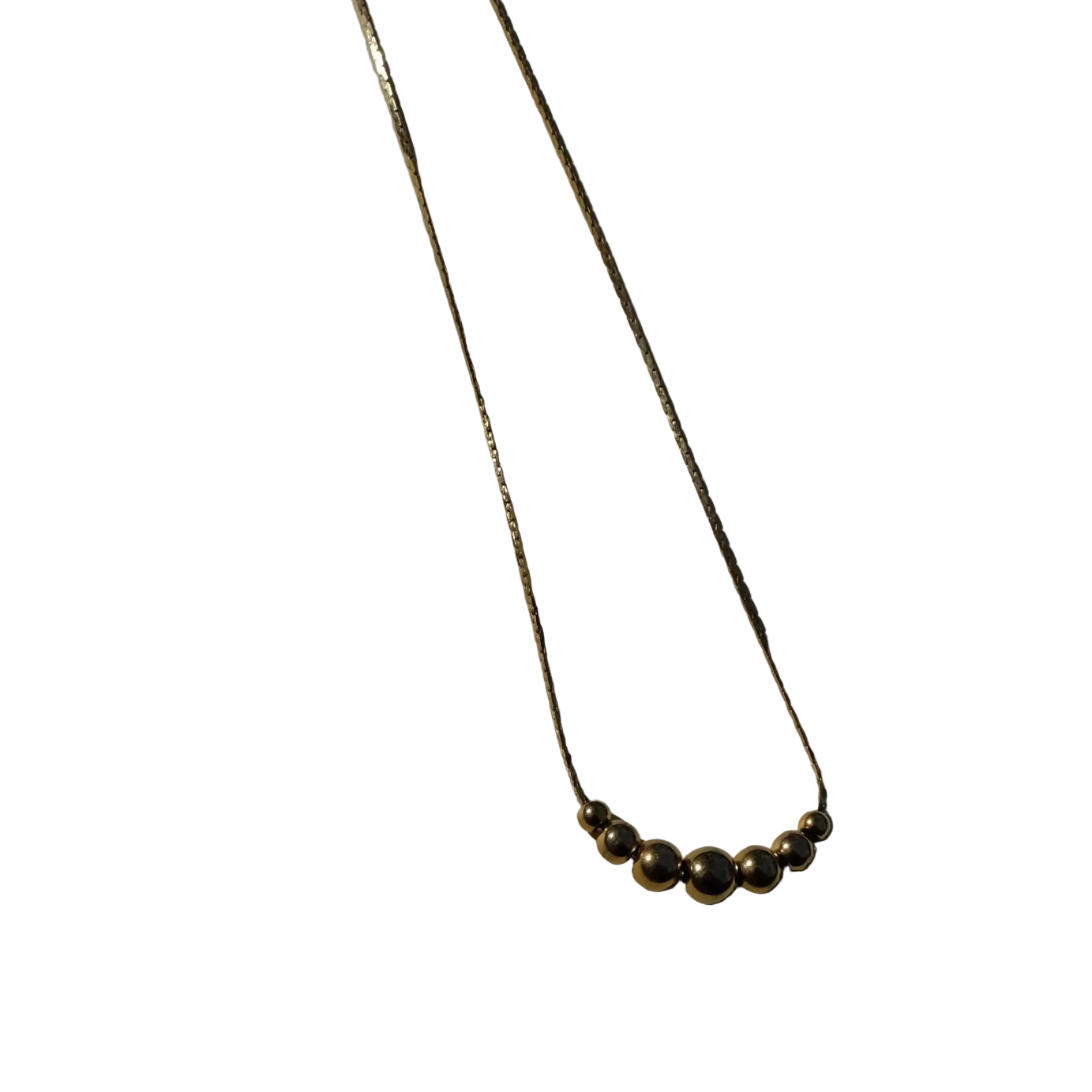 Gold String of Beads Necklace | Vintage