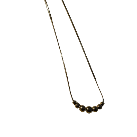 Gold String of Beads Necklace | Vintage