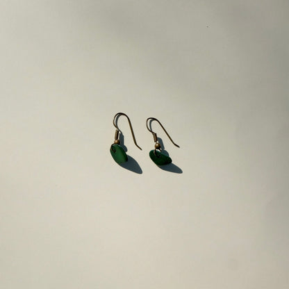Green Pendant Earrings | Vintage
