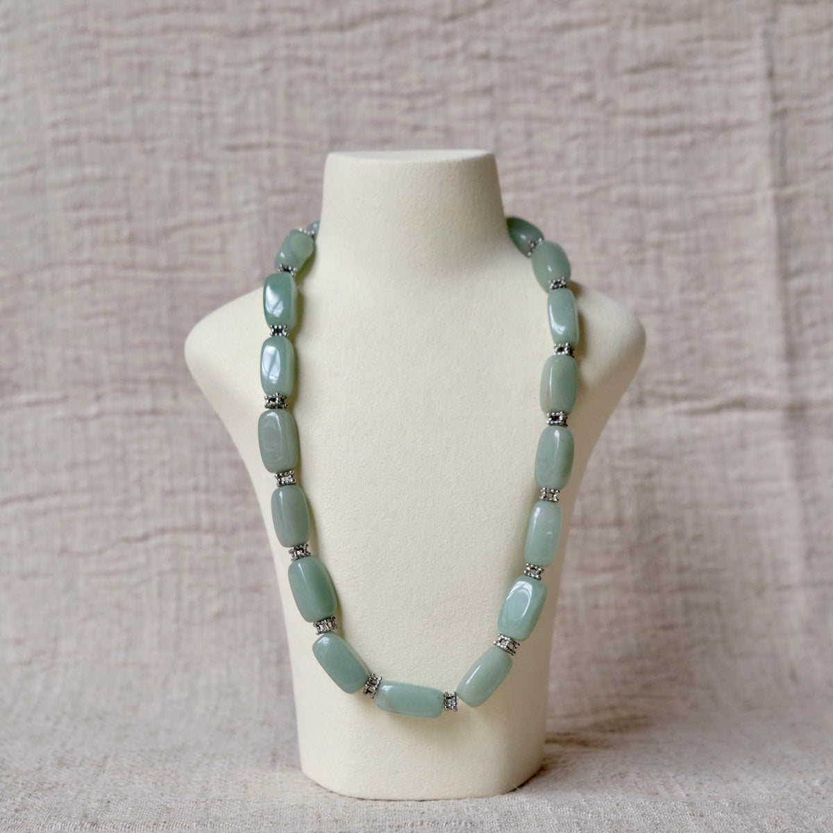 Seafoam Glass Beaded Necklace