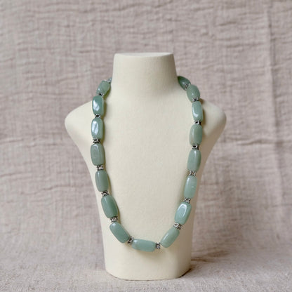 Seafoam Glass Beaded Necklace