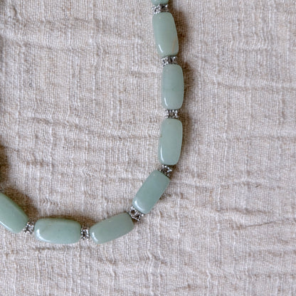 Seafoam Glass Beaded Necklace