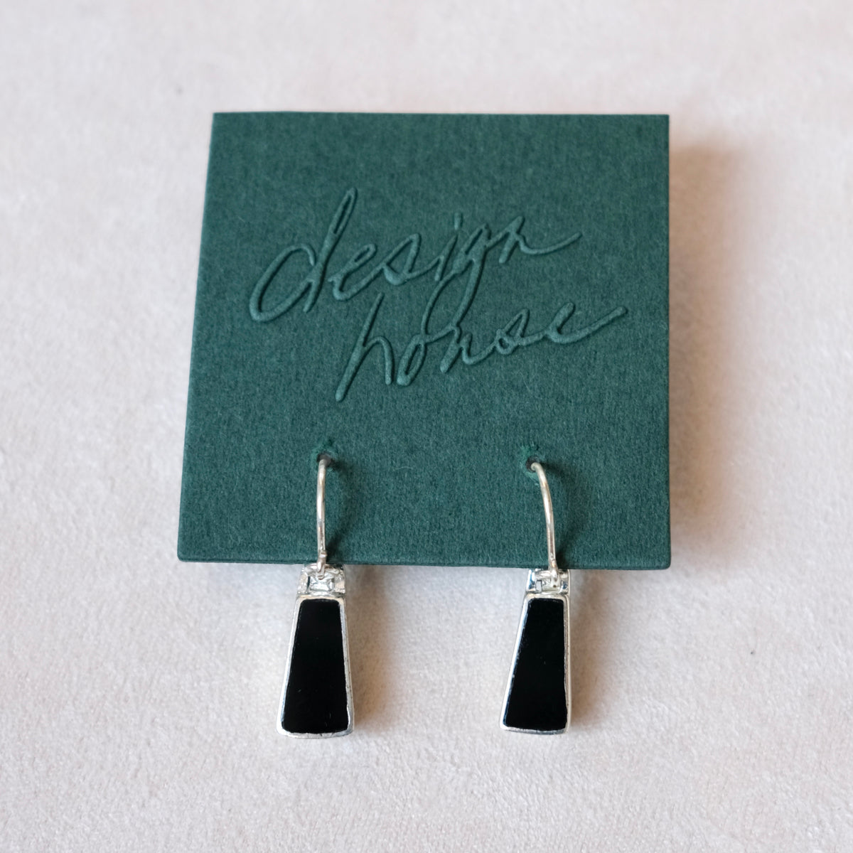 Black + Silver Droplet Earrings | Vintage