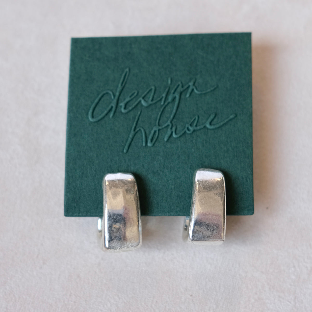 Chunky Silver Half Hoop Earrings | Vintage
