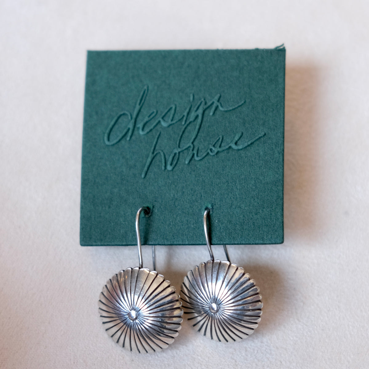 Sterling Silver Sunburst Medallion Earrings | Vintage