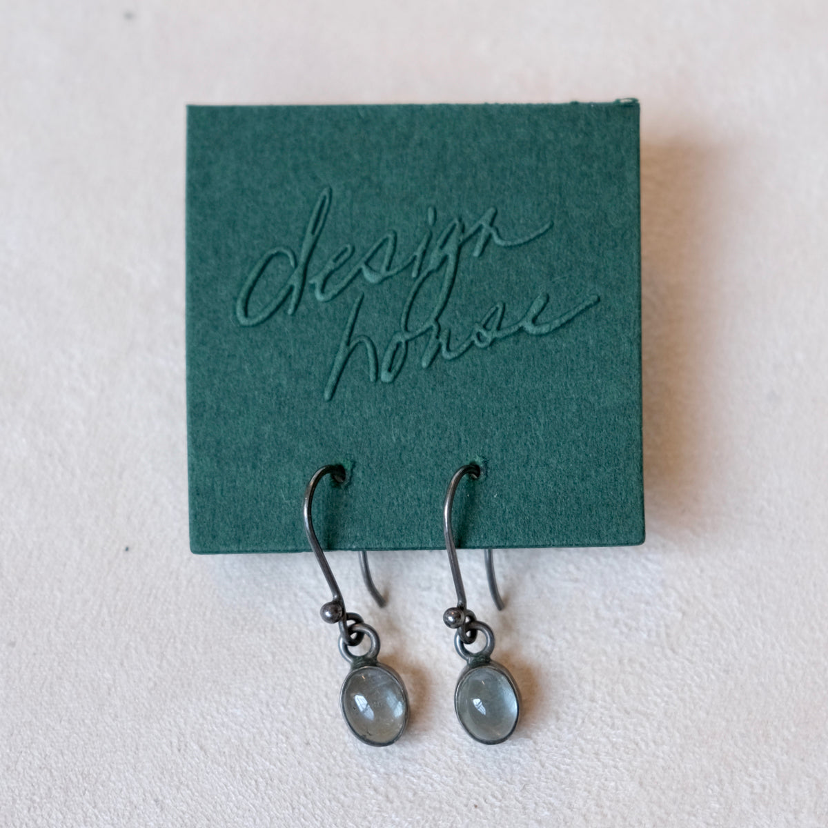 Sterling Silver & Moonstone Drop Earrings | Vintage