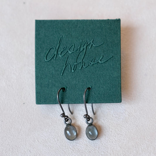 Sterling Silver & Moonstone Drop Earrings | Vintage