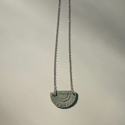 Sage Green Carved Necklace | Vintage