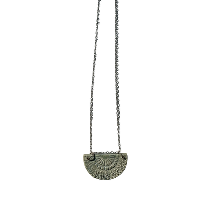 Sage Green Carved Necklace | Vintage