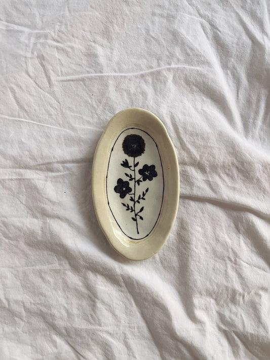 Alpage Mini Oval Tray / Cream and Brown